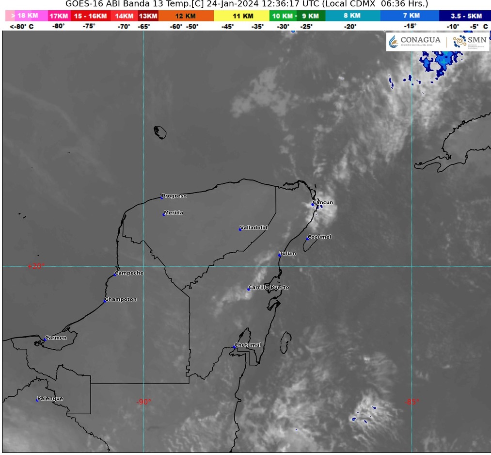 Prevén chubascos y lluvias aisladas en la Península de Yucatán