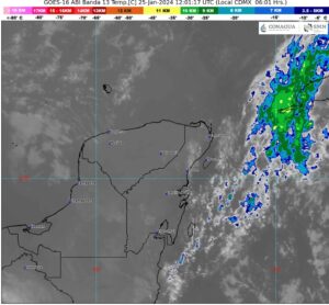 Se espera un dia nublado y con chubascos en la Península de Yucatan