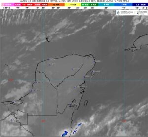 Frente frío 22 avanza sobre la península de Yucatán