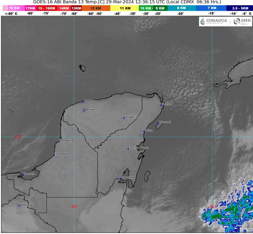 Esperan cielo parcialmente nublado sin lluvias para la Península de Yucatán