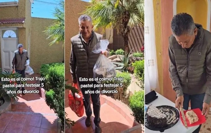 Hombre celebra 5 años de soltería con su expareja.