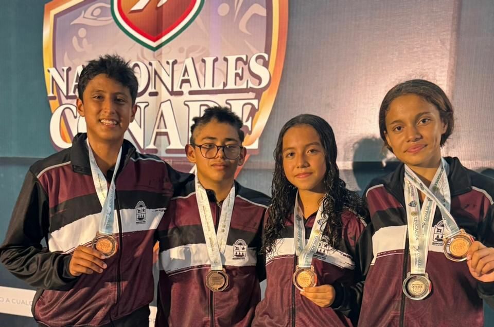 Nadadores quintanarroenses conquistan dos medallas en agua abiertas de los Nacionales CONADE 2024 que se celebra en Campeche 