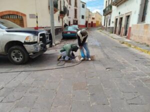 Rehabilitan calles en centro histórico de Zacatecas