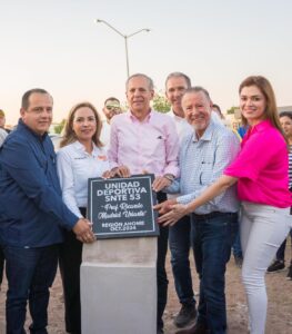 Gerardo Vargas Landeros inaugura la construcción de la Unidad Deportiva para maestros del SNTE