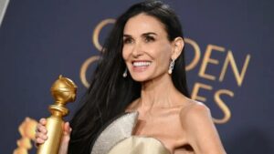 Demi Moore conmueve con su discurso tras su histórica victoria en los Globos