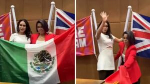 Elsa García, famosa gimnasta, tira con desdén la bandera de México al suelo y causa indignación