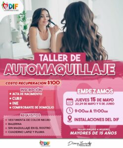 DIF Cuautla invita a mujeres a participar en su Taller de Automaquillaje