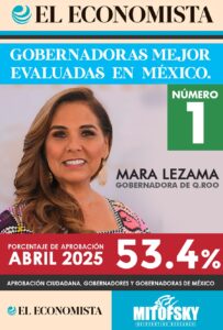 Mara Lezama, la gobernadora mejor evaluada de México en abril 2025